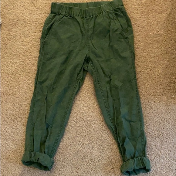 J. Crew Pants - J.Crew Green Banded Linen Joggers w/ Elastic Waist